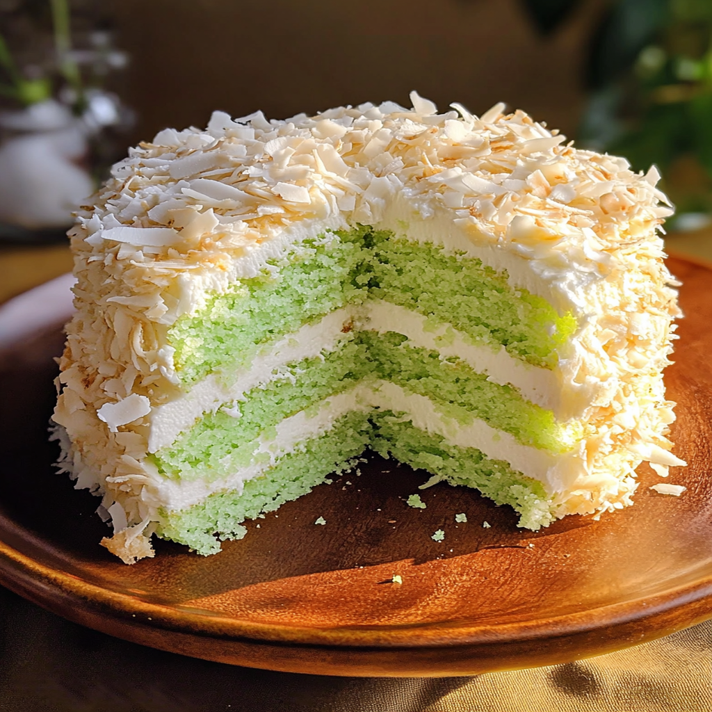 Pandan Coconut Cake