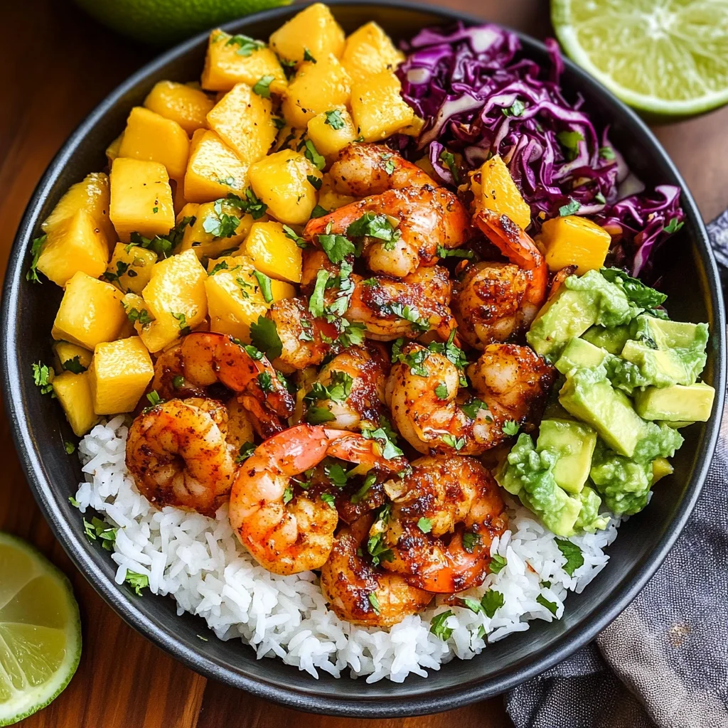 Chili Lime Shrimp Bowls with Mango-Avocado Salsa