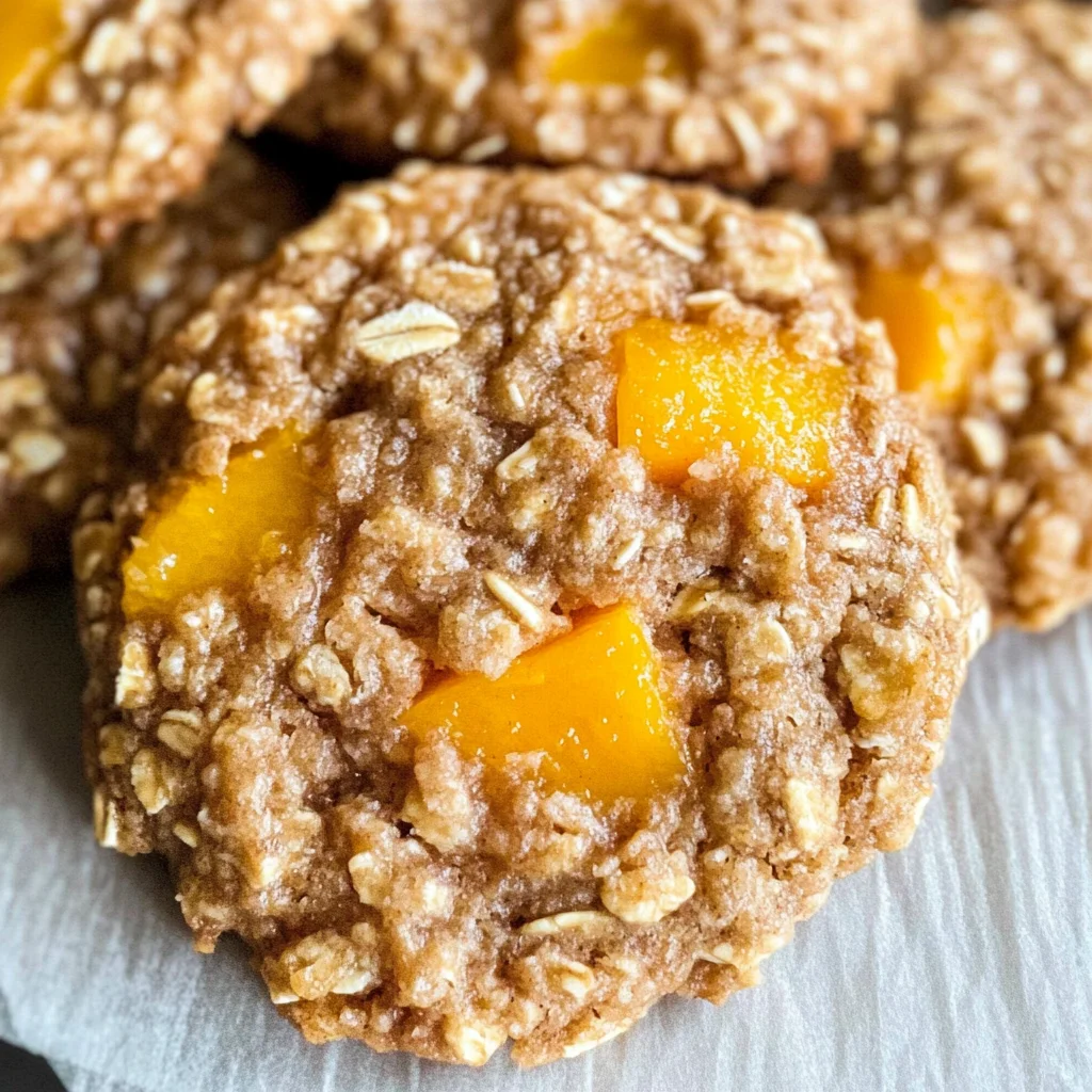 Healthy Peach Oatmeal Breakfast Cookies