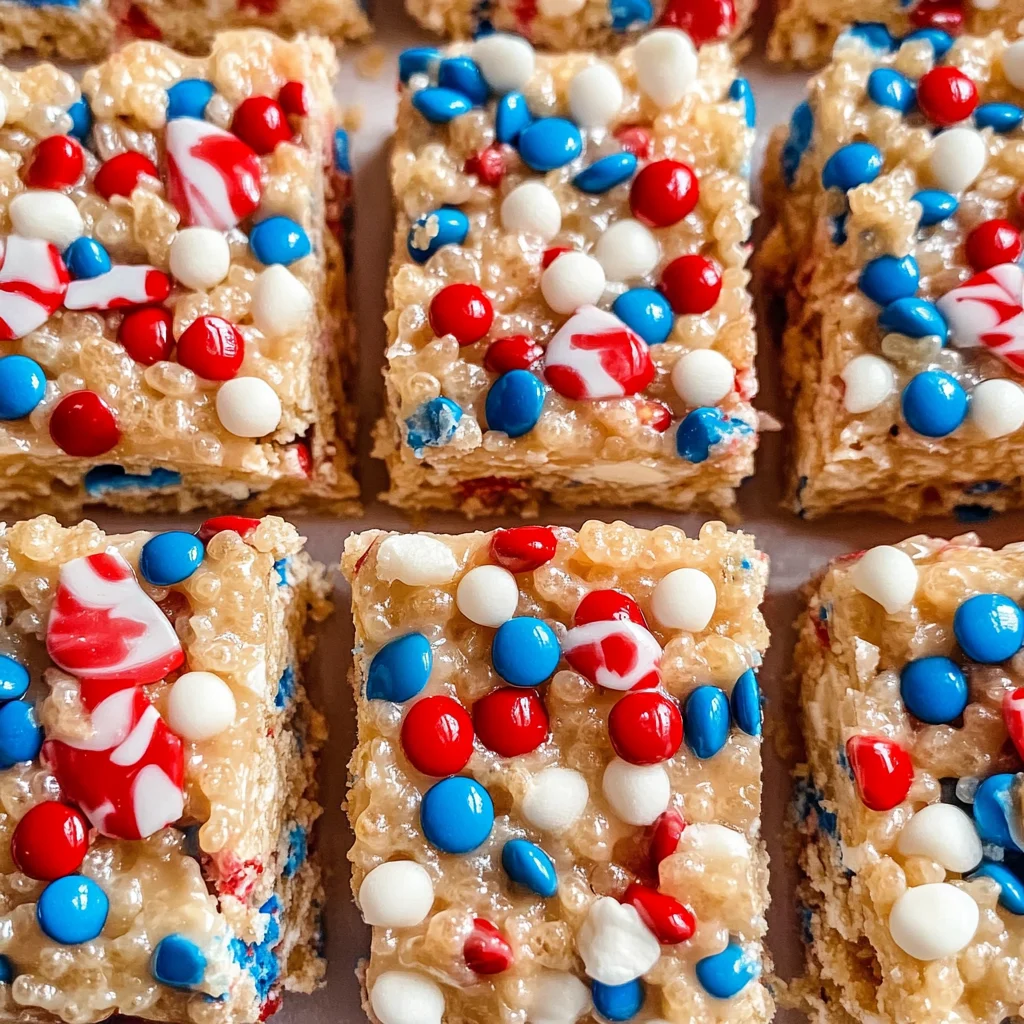 Red White and Blue Rice Krispie Treats