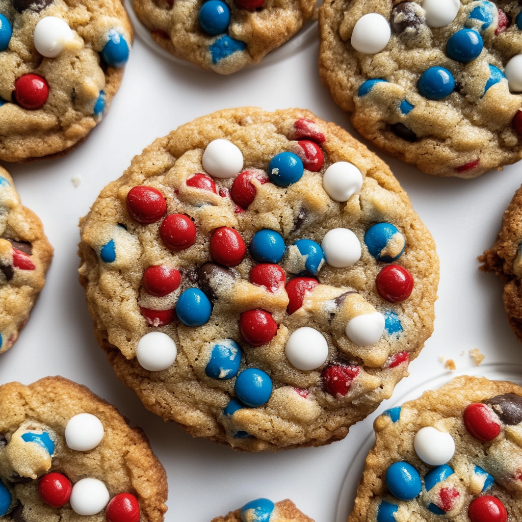 4th of July Monster Cookies with M&Ms