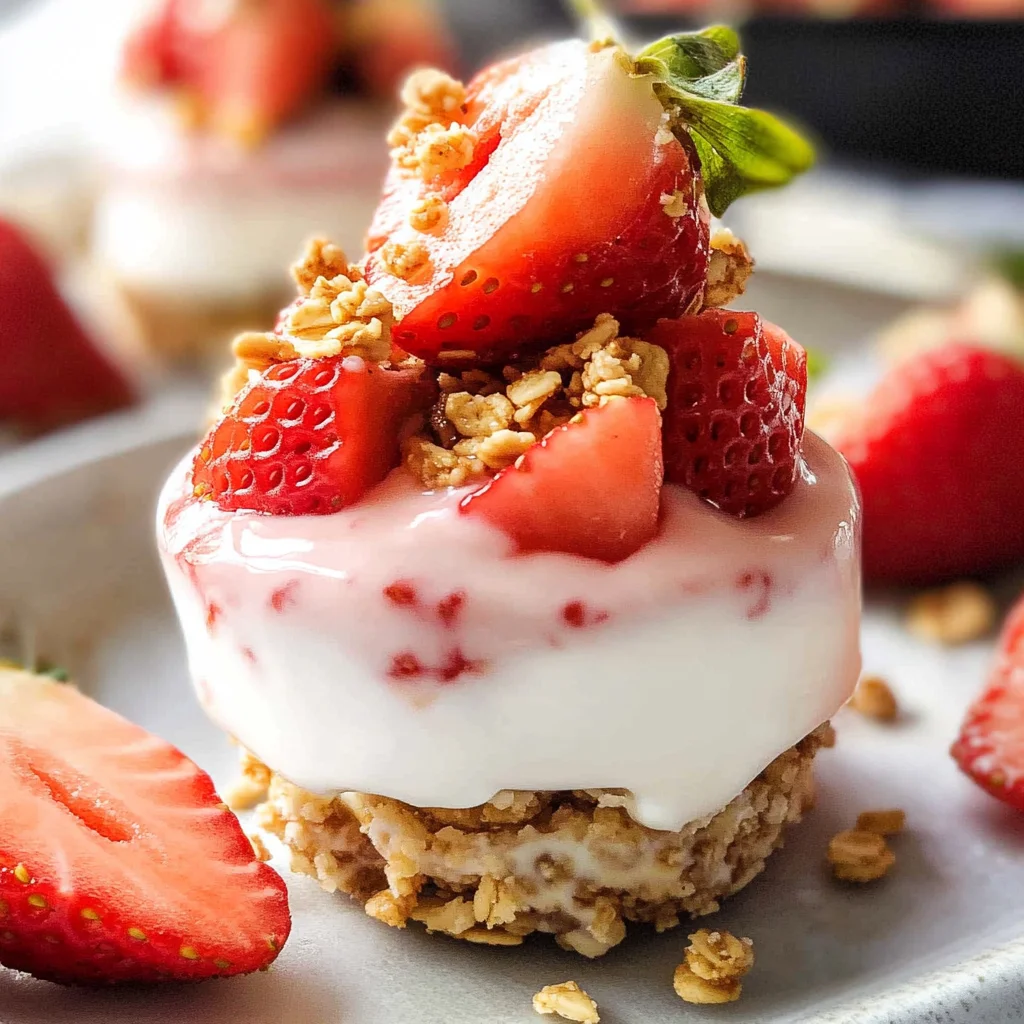 3 Ingredient Strawberry Yogurt Bites