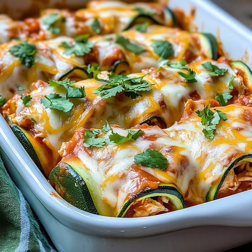 Cheesy Zucchini Chicken Enchiladas