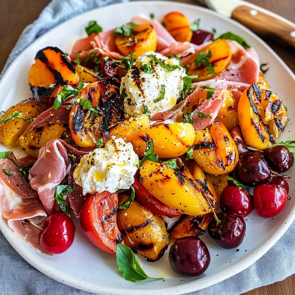 Grilled Nectarine Burrata Prosciutto Salad