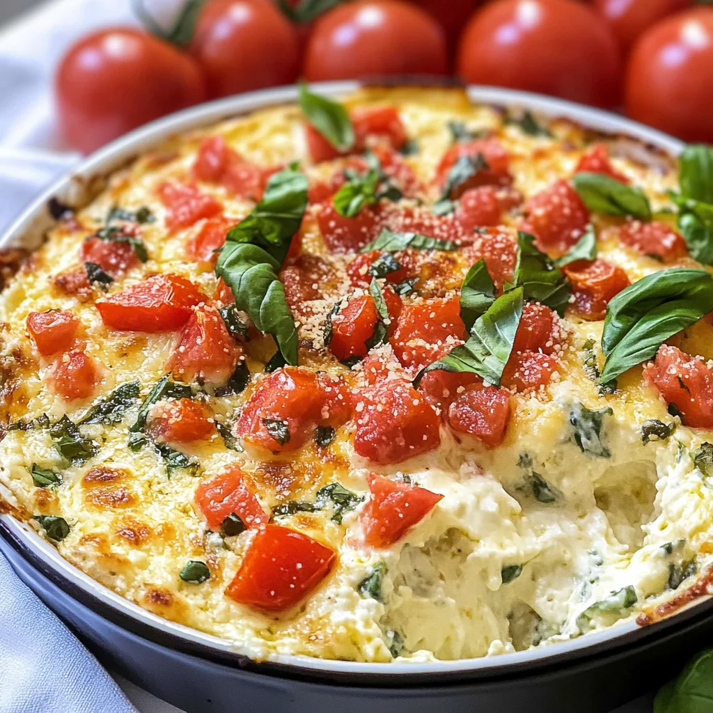 Hot Cheesy Caprese Dip