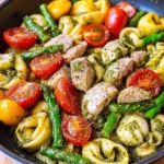 Pesto Chicken Tortellini and Veggies