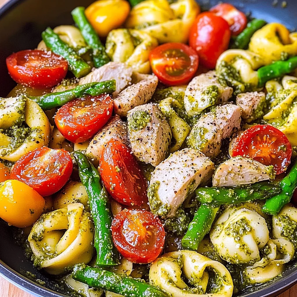 Pesto Chicken Tortellini and Veggies