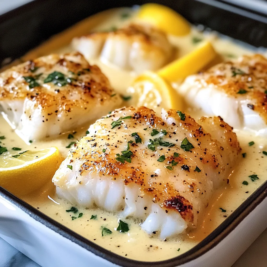 Tasty Baked Cod in Coconut Lemon Cream Sauce