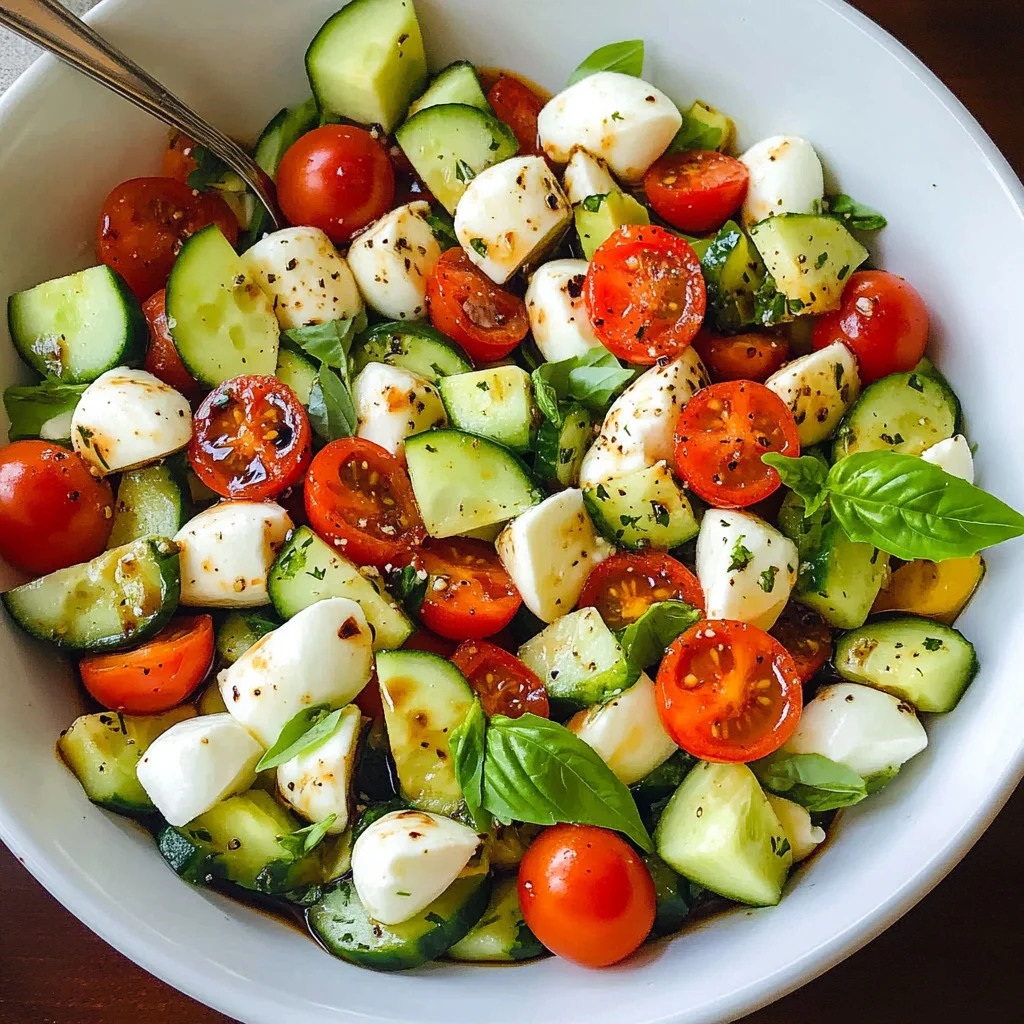 Tomato Cucumber Mozzarella Salad