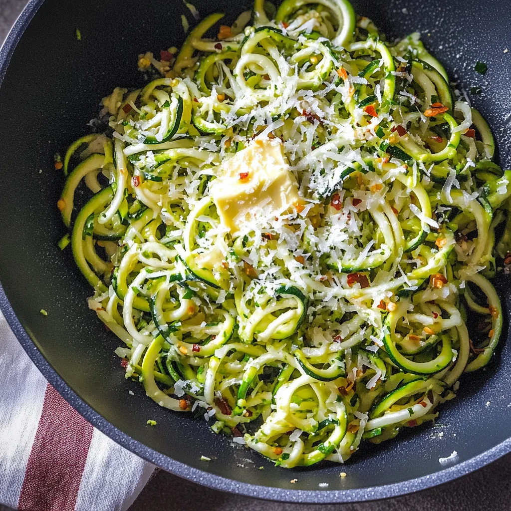 Garlic Parmesan Zoodles (4 Ingredient, 10 min)