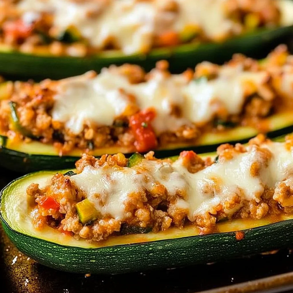 Italian Stuffed Zucchini Boats