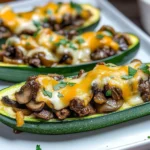Philly Cheese Steak Zucchini Boats (Keto Recipe)