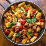Rigatoni with Sausage, Tomatoes, and Zucchini
