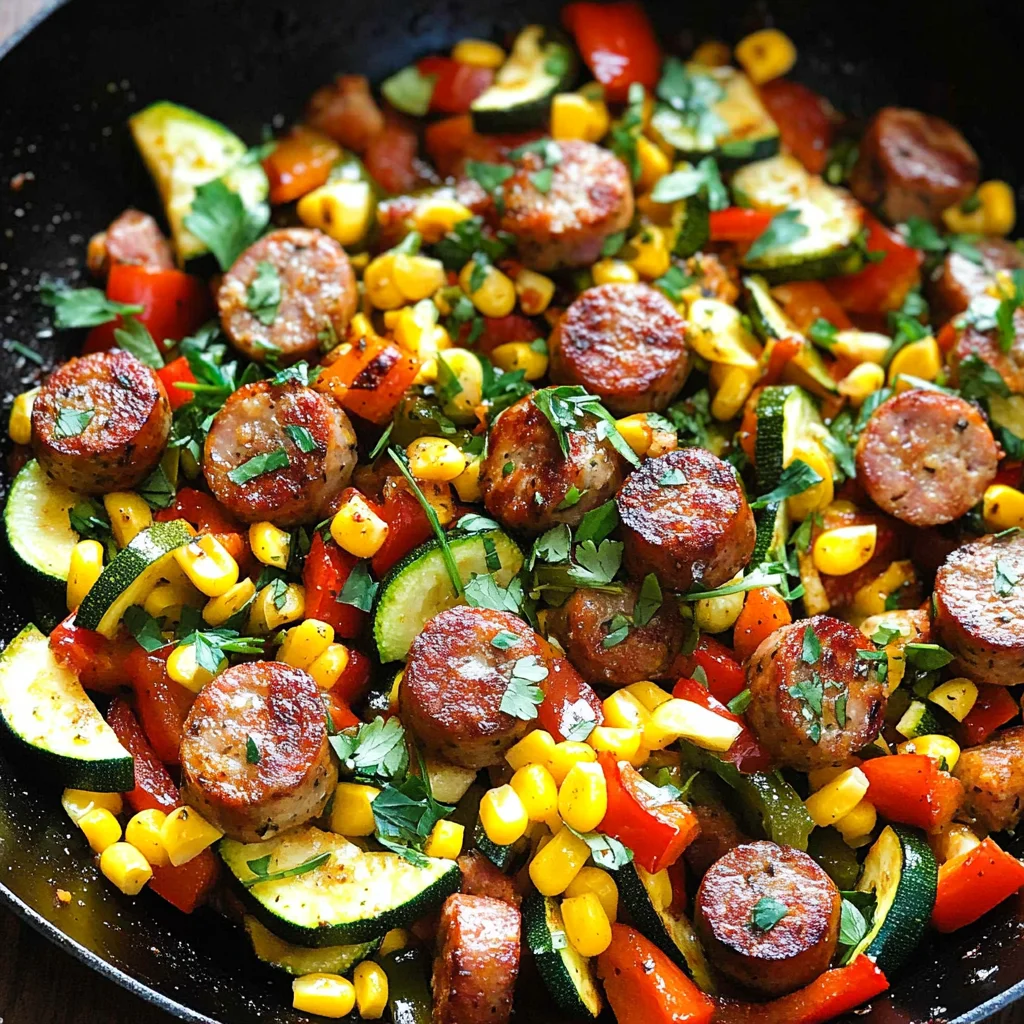 Sausage and Veggies Skillet - 30 Minute, One-Pan Meal