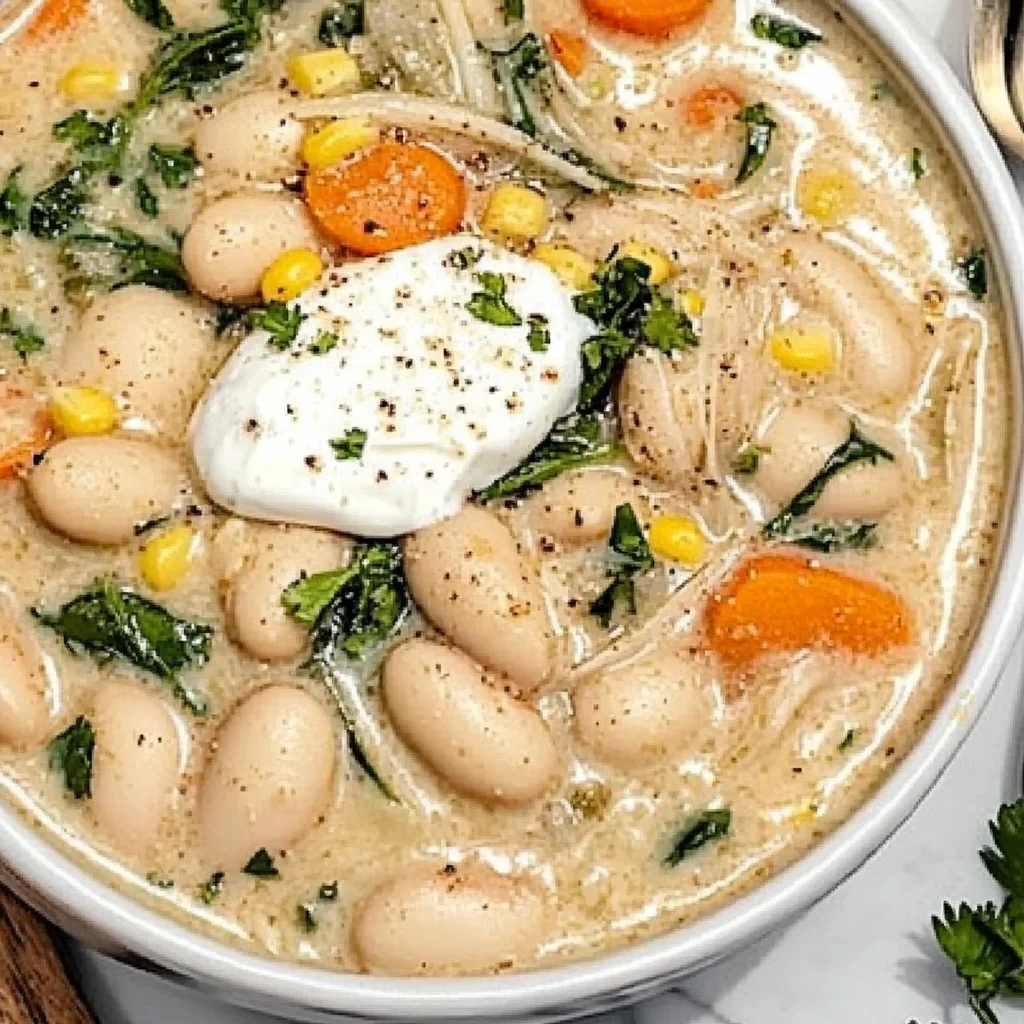 Creamy White Bean Enchilada Soup