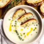 French Garlic Soup (with Cheesy Crostinis)