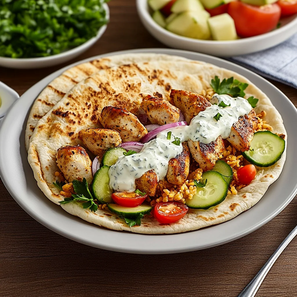 Mediterranean Chicken Gyros with Creamy Feta Tzatziki
