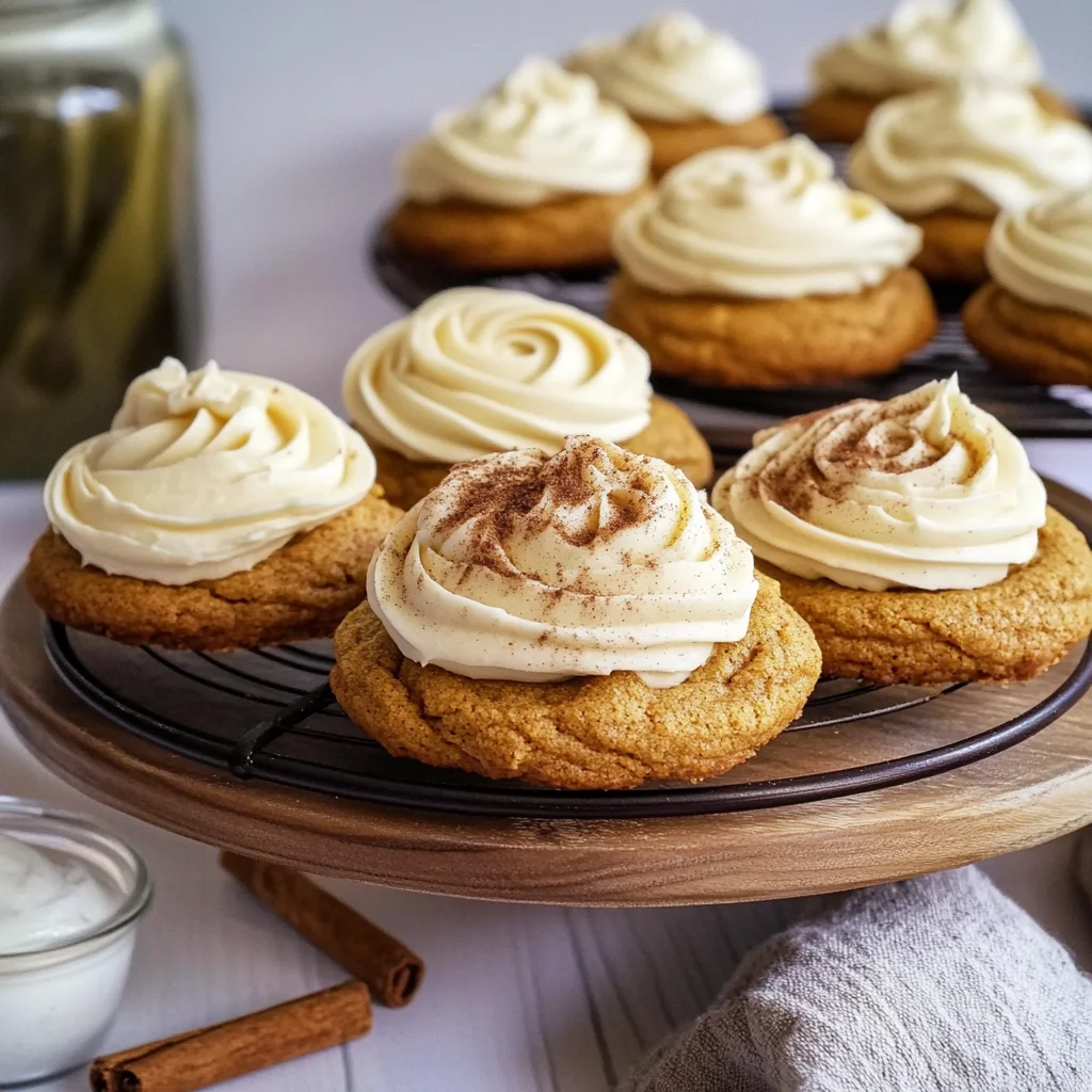 Soft Pumpkin Cookies with Cream Cheese Frosting