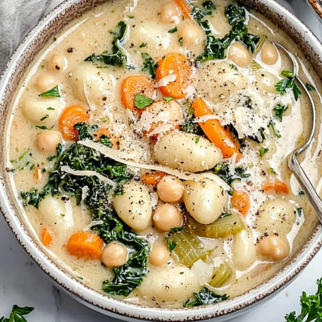 Vegan Chickpea Gnocchi Soup