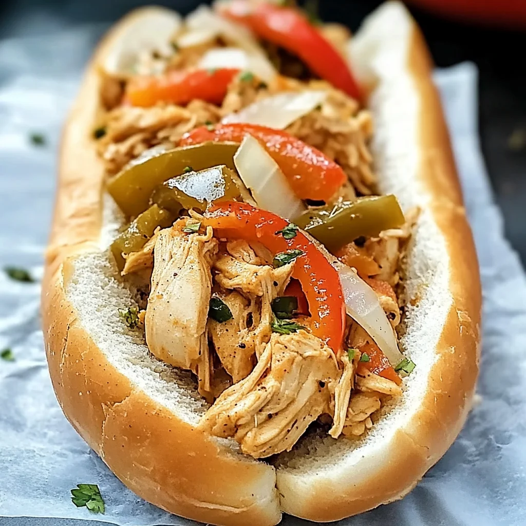 Healthy Crockpot Chicken Philly Cheesesteak Recipe