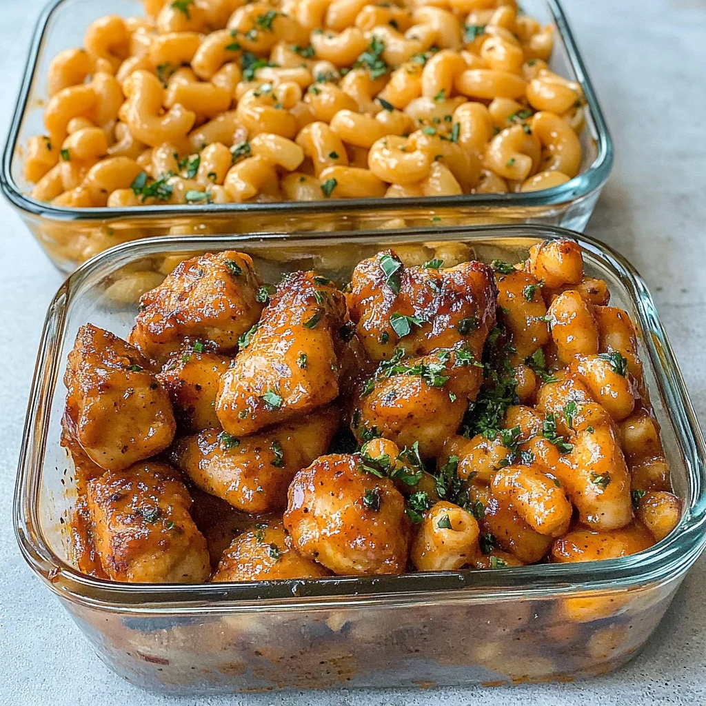 High-Protein Honey Garlic Butter Chicken with Mac & Cheese