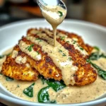 Parmesan Crusted Chicken with Creamy Garlic Sauce