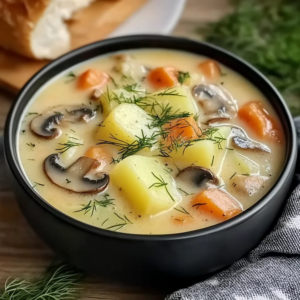 Russian Potato and Mushroom Soup Recipe