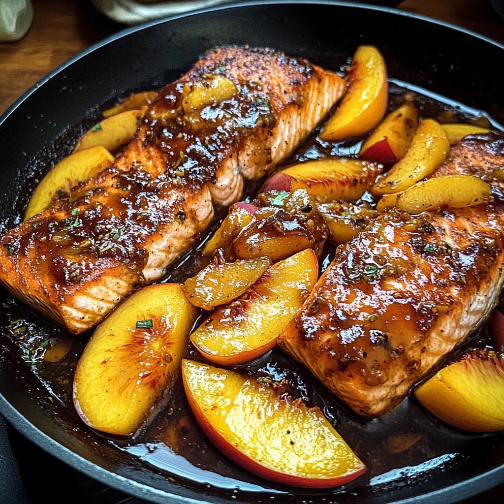Bourbon Peach Roasted Salmon