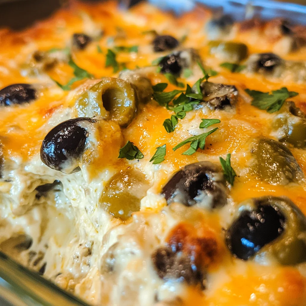 Cheesy Baked Olive Dip