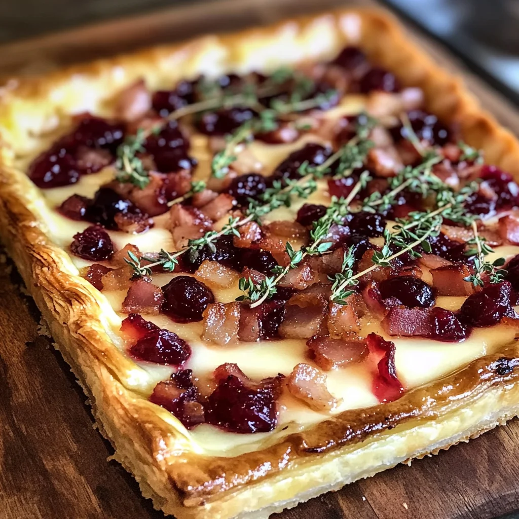 Cranberry Brie Tart with Pancetta & Thyme