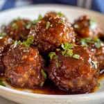 Crockpot Apple Butter Meatballs with Bourbon