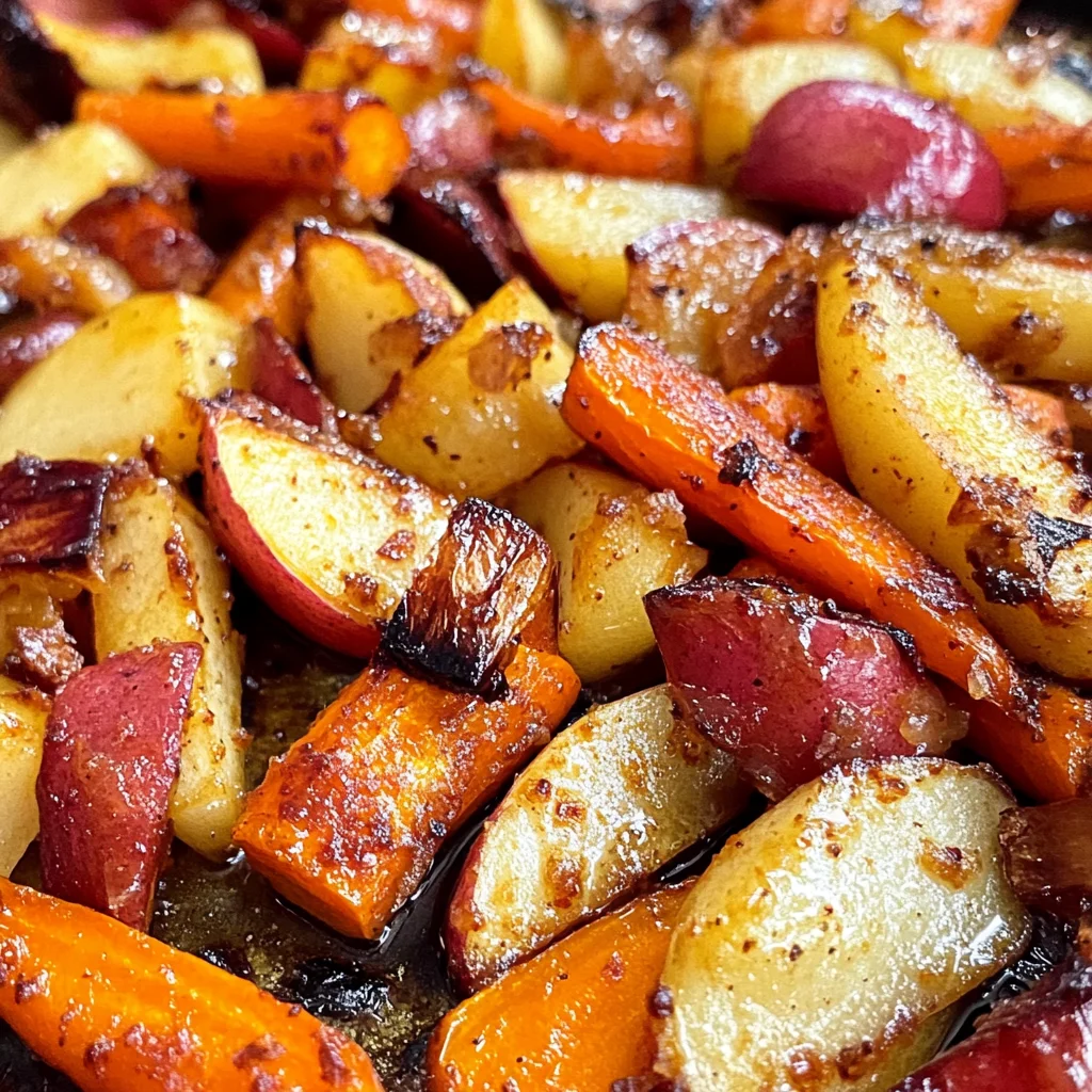 Maple Dijon Roasted Carrots and Apples
