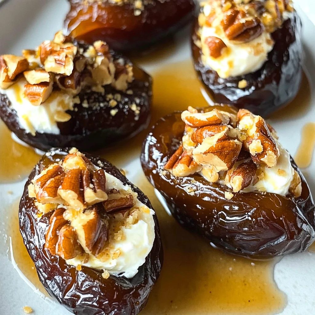 Mascarpone Stuffed Dates with Maple Drizzle