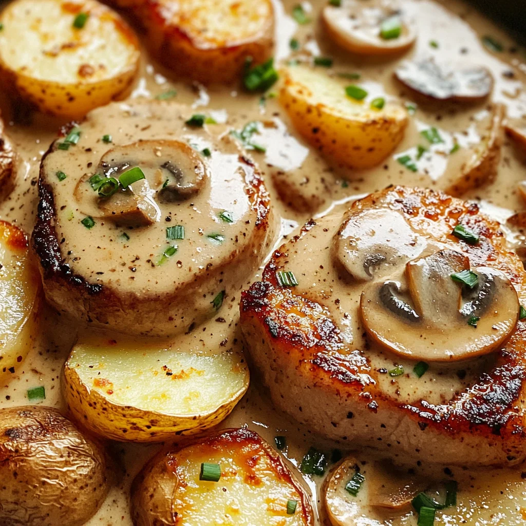 Mushroom Soup Pork Chops with Potatoes