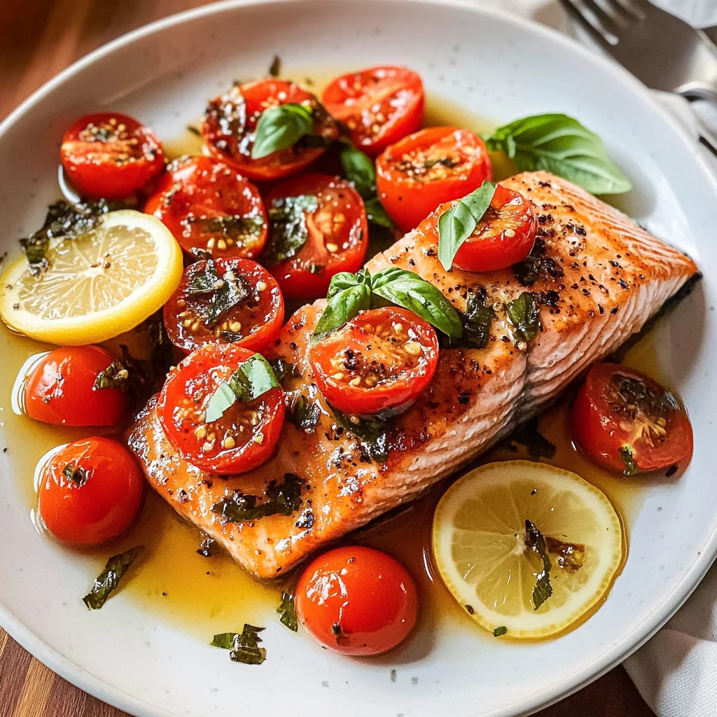 Quick & Easy Salmon with Tomato Lemon Sauce
