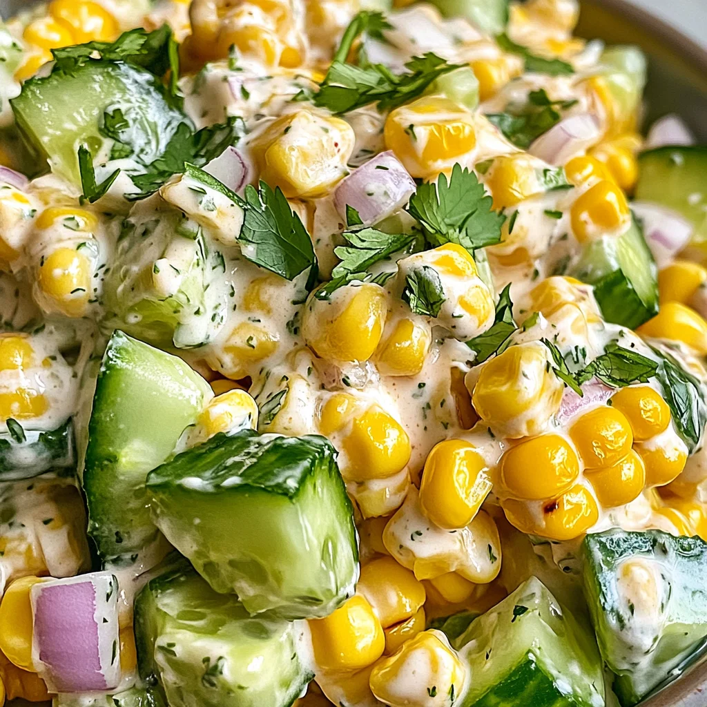 Street Corn Creamy Cucumber Salad