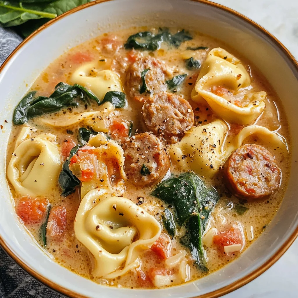 Creamy Sausage Tortellini Soup (Crock Pot)