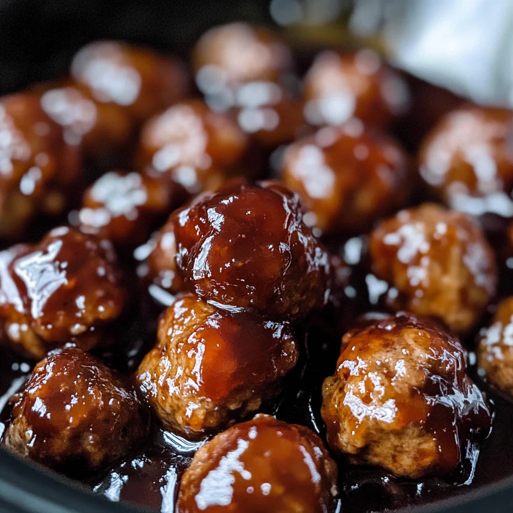 Crockpot BBQ Grape Jelly Meatballs