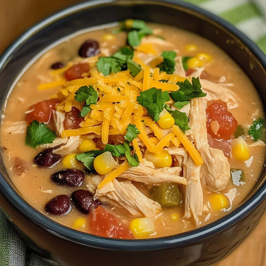 Crockpot Creamy Chicken Taco Soup Recipe