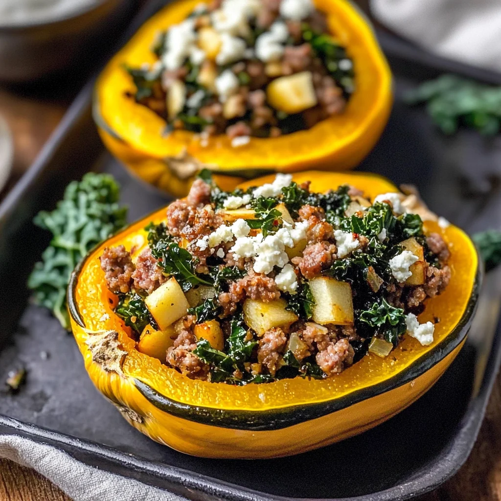 Sausage-Stuffed Acorn Squash
